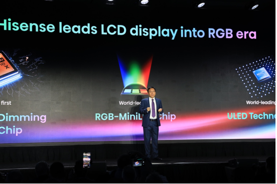 海信发布全球首台116英寸RGB-Mini LED电视，色彩表现超越QD-OLED